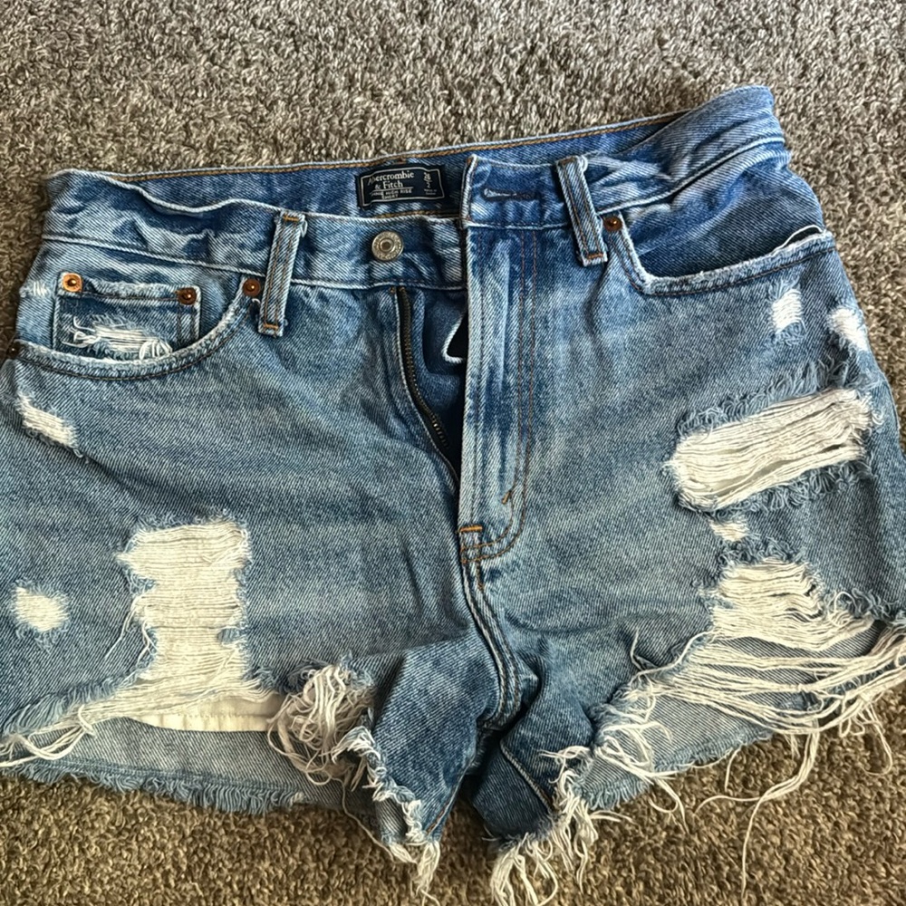 Abercrombie Ripped Denim Shorts